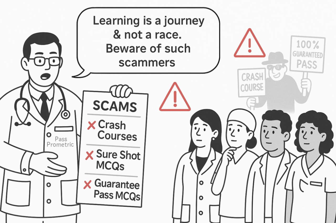 Passprometric expert warning clients about Prometric exams courses scams